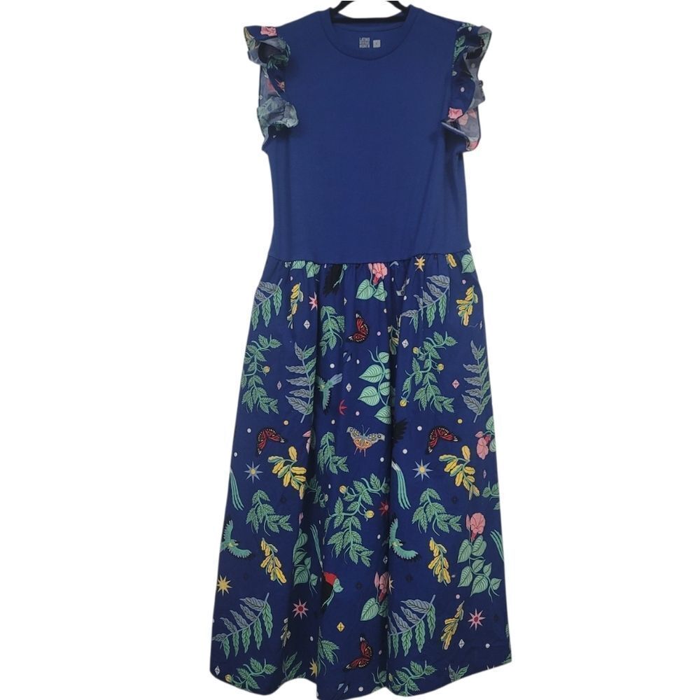 Target Latino Heritage Month Blue Floral Ruffle Maxi Dress Birds of Paradise XL
